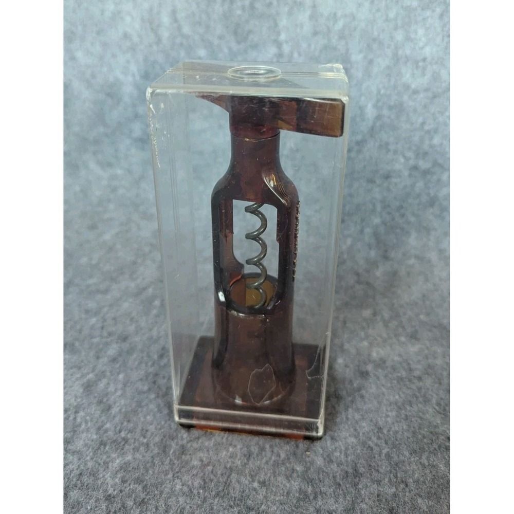 Vtg Mud Century Herbert Allen Amber Acrylic Screwpull Cork Remover Screw Hallen